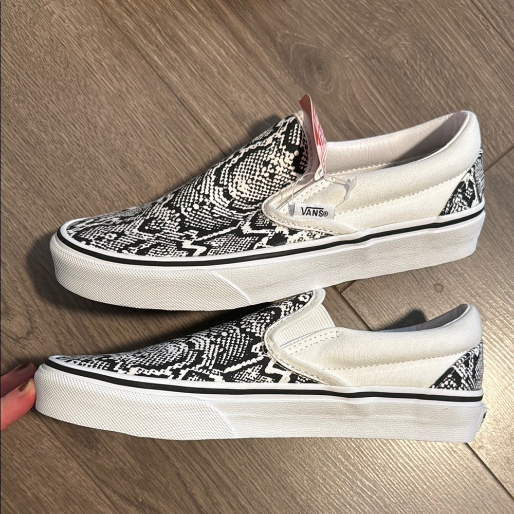 Vans Black and White Slip-On Sneakers - Picture 6 of 9